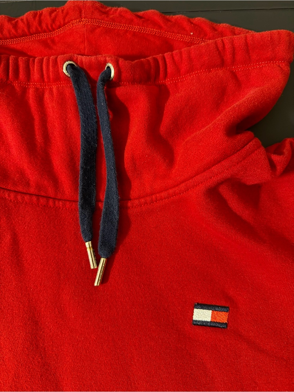 Tommy Hilfiger Sport Red Cowl Neck Funnel Neck Sweatshirt Pullover Womens Large - Picture 3 of 7